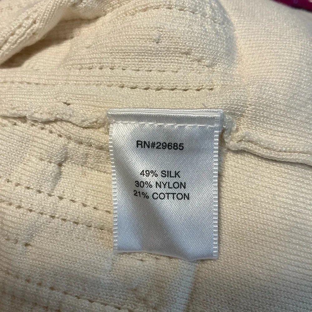 PENDLETON sz Small Silk Blend Cardigan Lightweight Cream Ivory